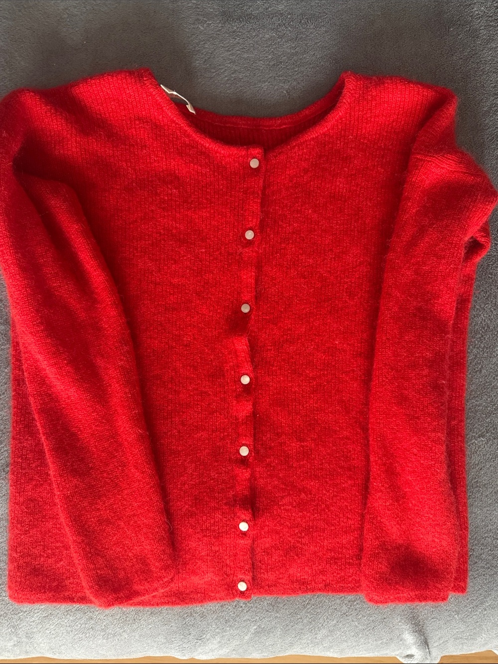 Sezane Bright Red Gaspard Knit Cardigan